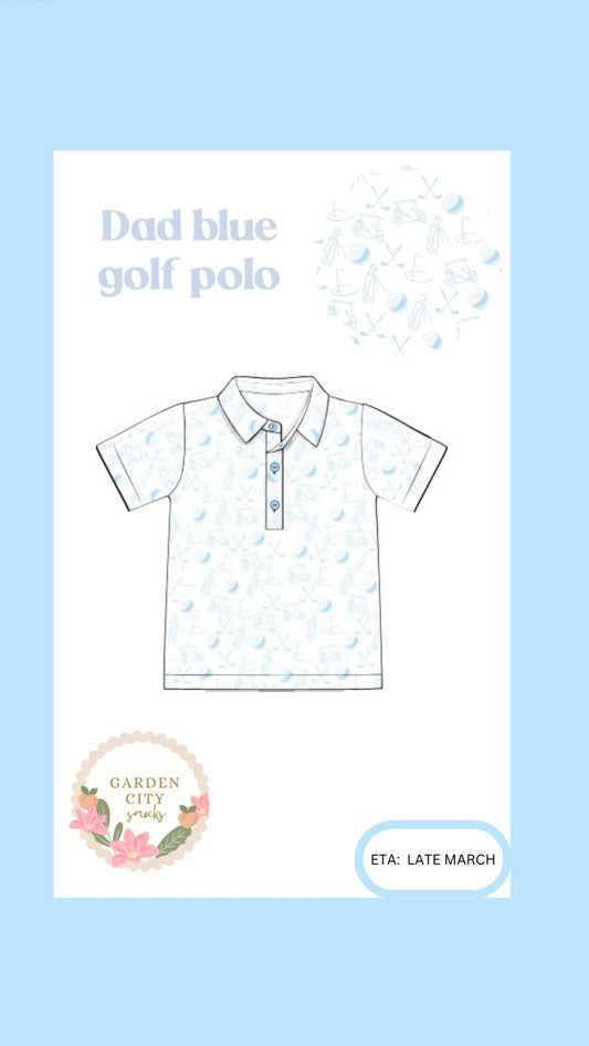 PO11 Adult Boys Blue Golf Polo