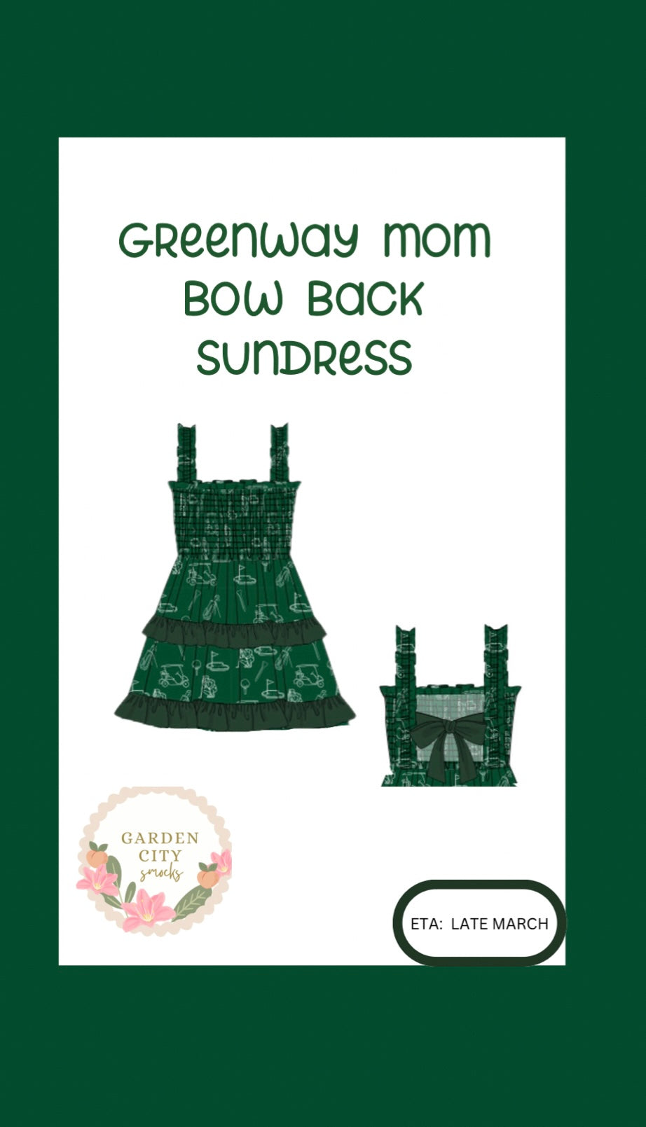 PO11 Mom Greenway Bow Back Sundress