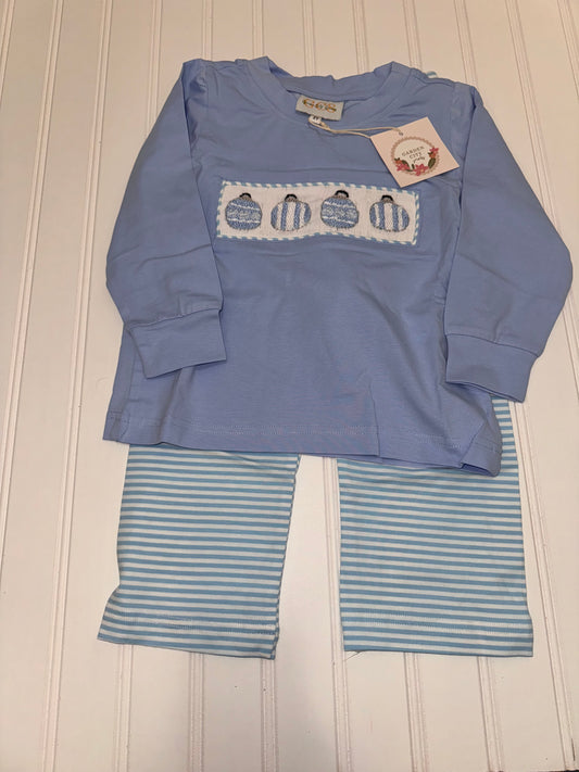 Smocked Ornament Pant Set - 2T