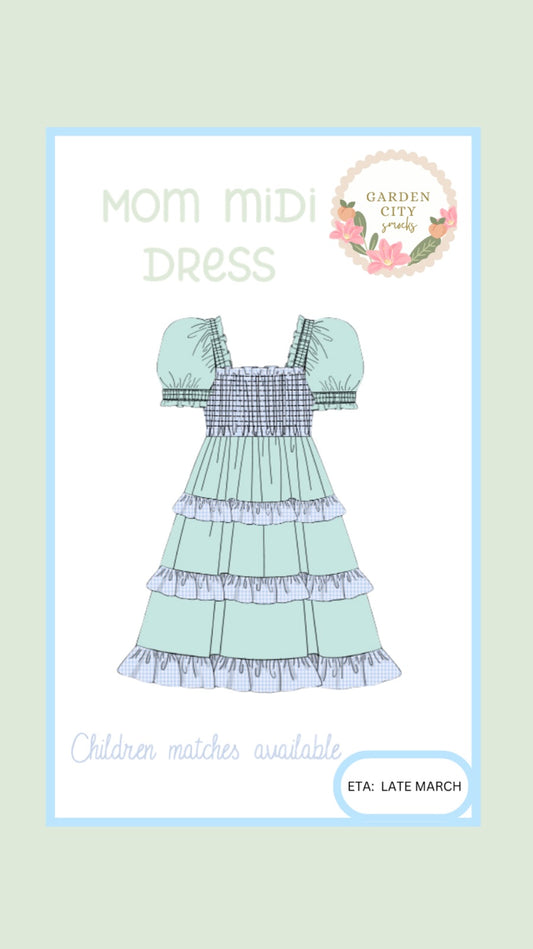 PO11 Mom Mint & Baby Blue Midi Dress