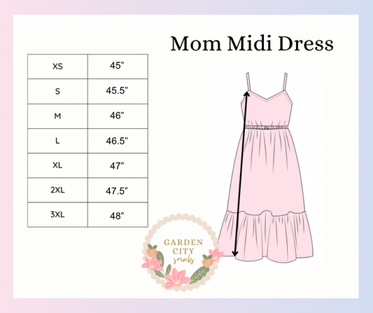 Mom Maxi Dress Size Chart