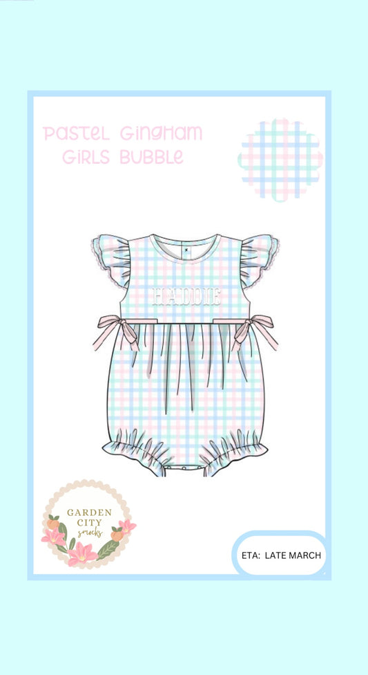 PO11 Pastel Gingham Girl Bubble