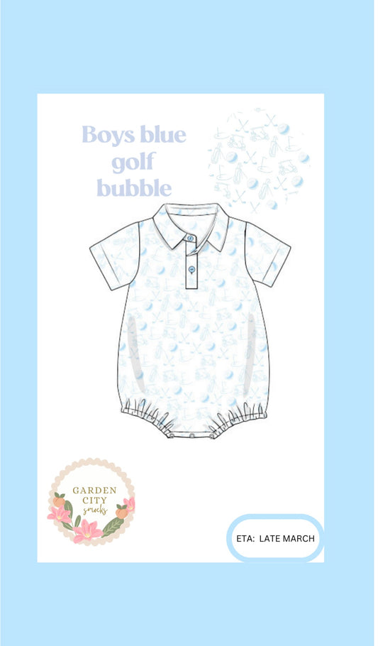 PO11 Boys Blue Golf Polo Bubble