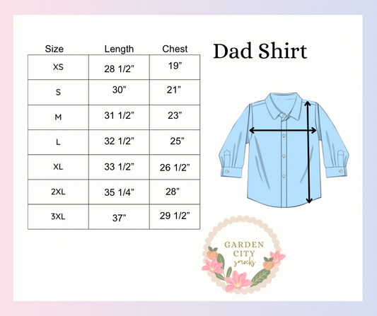 Dad Shirt Size Chart