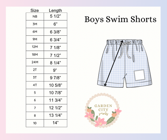 Boy’s Swim Shorts Size Chart