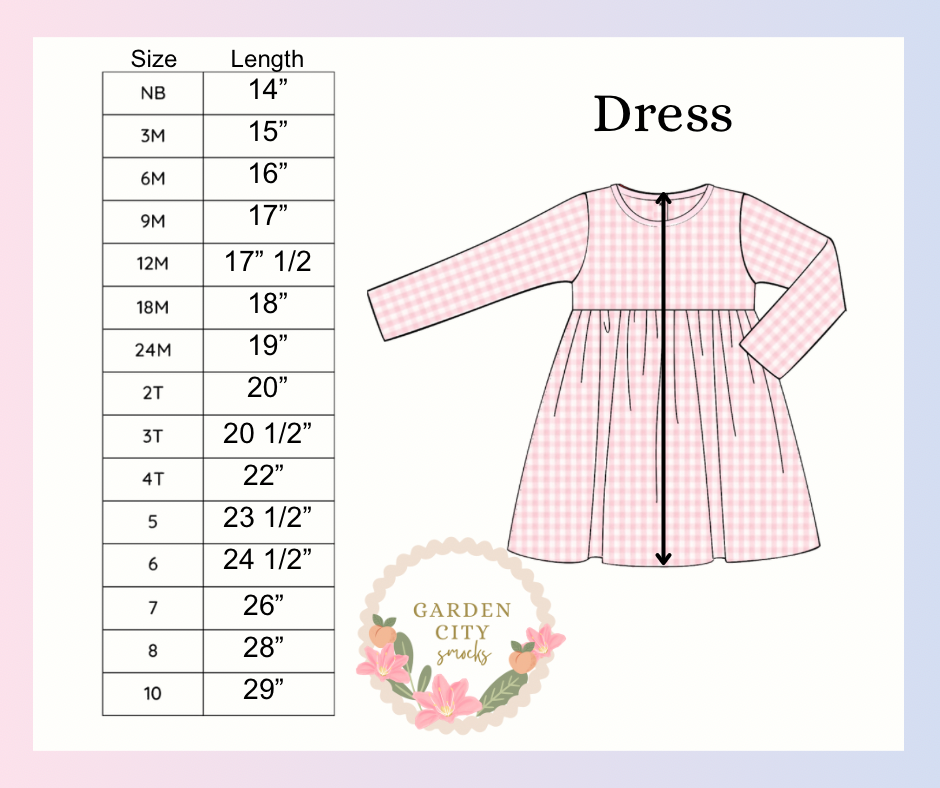 Girls Dress Size Chart