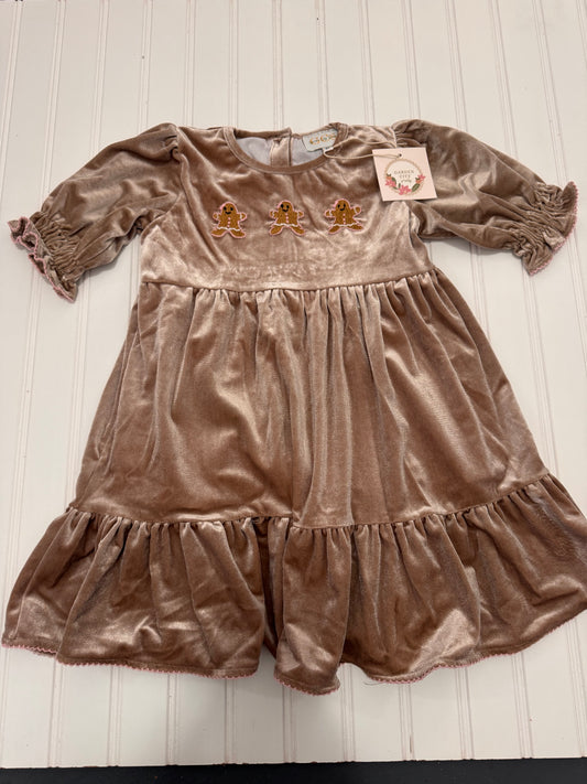 Champagne Velvet Dress - 4T