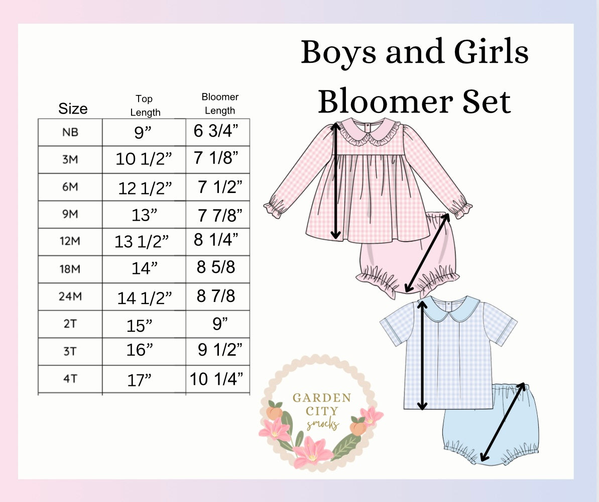 Boys and Girls Bloomer Set