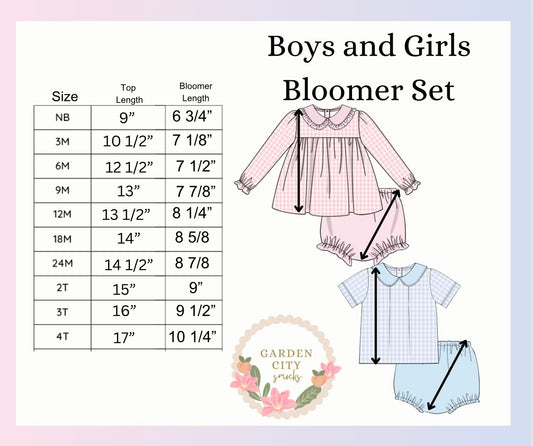 Boys and Girls Bloomer Set