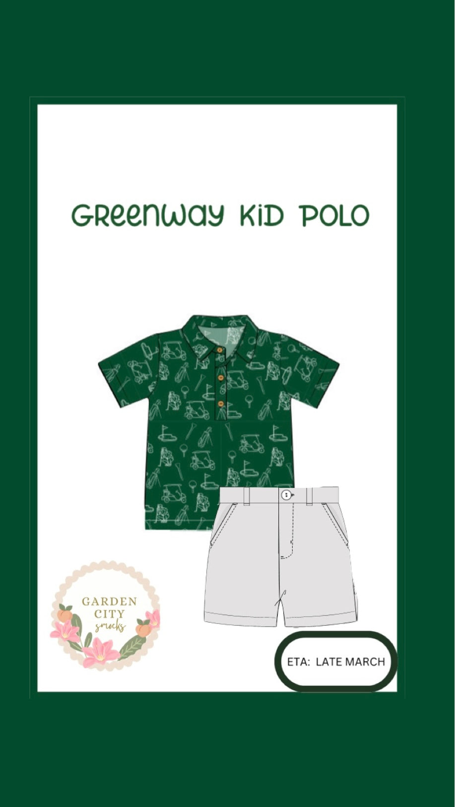 PO11 Greenway Kids Polo & White Khaki Shorts